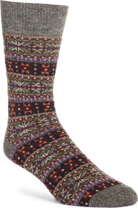 Fair Isle Wool Blend Slack Socks