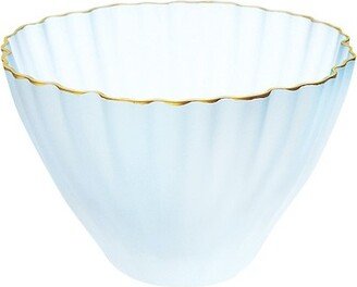 Sghr Sugahara Kikka Handcrafted Glass Bowl With Gold Rim - White 3