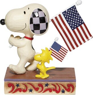 Jim Shore Snoopy, Woodstock with Flags