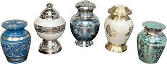 Cremation Urn, Keepsake Urns, Funeral Tokens, Set Of 5Ix Urns In - Multiple Styles