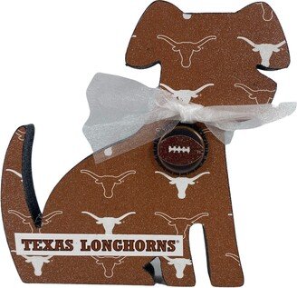 Agd Fall Decor - Texas College University Football Chunky Wood Pet Dog Sitter