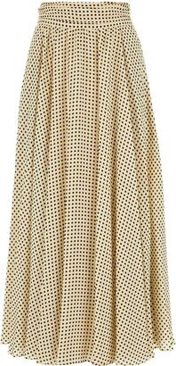 Polka-Dot A-Line Midi Skirt-AA