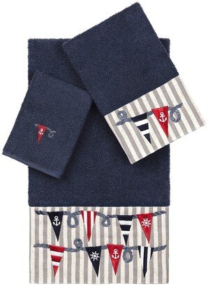 Ethan 3-Piece Embellished Towel Set - Midnight Blue