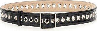 Eyelet Detailed Buckled Belt