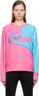 Pink & Blue Projection Print Sweatshirt