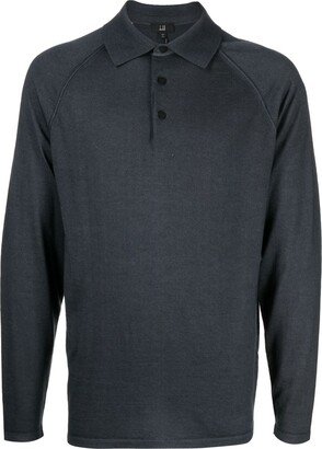 Long-Sleeve Cashmere Polo Shirt