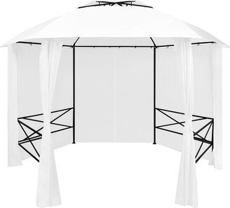 Garden Marquee with Curtains 141.7x122.8x104.3 White 0.6 oz/ftÂ²