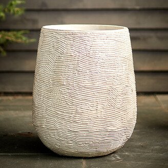 Fiber Concrete Textured Tall Planter, 22