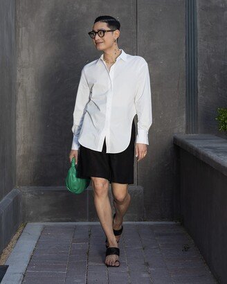 All Gender Whisper White Asymmetric Wavy Hem Shirt by @arvinolano