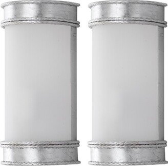 Set of 2) 12 Florence Wall Sconce Silver