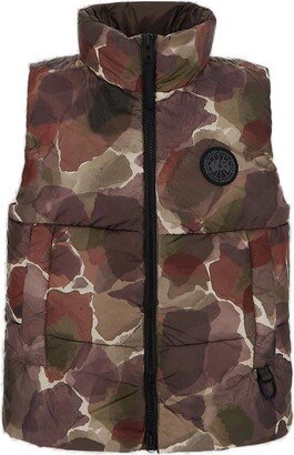 Logo-Patch Zipped Padded Gilet-AC