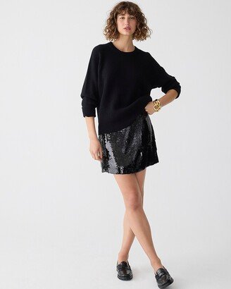 Ribbed cashmere oversized crewneck sweater-AA