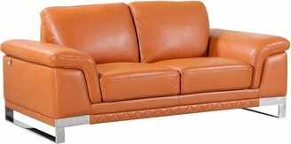 32 Lovely Camel Leather Loveseat - 32 x 73 x 39