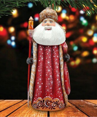 G.DeBrekht Woodcarved and Hand Painted Santa Twinkle-Yuletide Red Santa Figurine