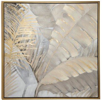 COSMO BY COSMOPOLITAN Large Square Palm Leaves & Ferns Acrylic Framed Painting