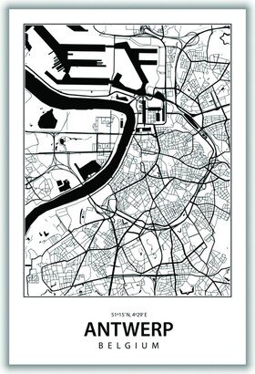 Stanley Print House Map Of Antwerp Belgium