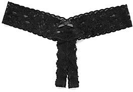 After Midnight Signature Lace Open-Panel Low-Rise Thong