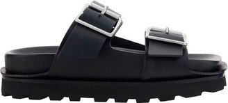 Double Buckle Open-Toe Sandals