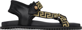 Black Greca Sandals