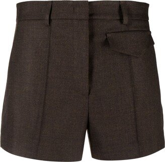 Salicaria pleated mid-rise shorts