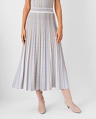 Shimmer Stripe Midi Skirt