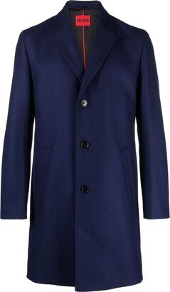 Notched-Collar Single-Breasted Coat-AA
