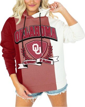 Women's Gameday Couture Crimson Oklahoma Sooners Hall of Fame Colorblock Pullover Hoodie