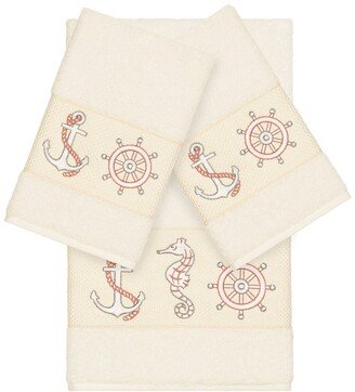 Easton 3-Piece Embellished Towel - Cream