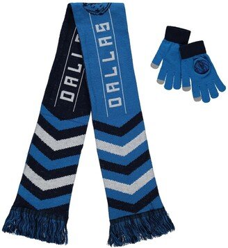 Men's and Women's Foco Blue Dallas Mavericks Glove and Scarf Combo Set