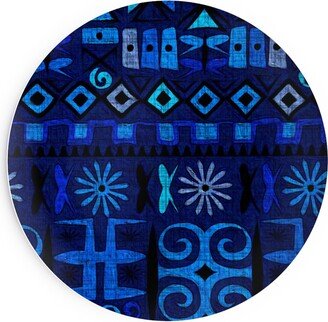 Salad Plates: Indigo - Geometric Salad Plate, Blue