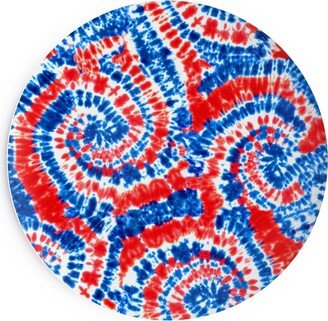 Salad Plates: Tie Dye - Red White And Blue Salad Plate, Multicolor