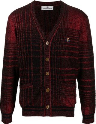 Madras check-pattern cardigan