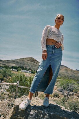 Denim Maxi Skirt-AN