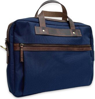 Vida Vida Nylon & Leather Trim Laptop Bag - Navy