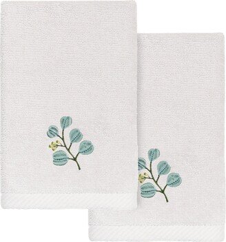 Linum Home Textiles Turkish Cotton Botanica Embellished Fingertip Towel Set, 2 Piece