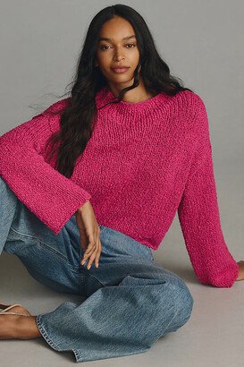 By Anthropologie Cropped Mock-Neck Sweater