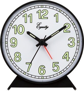 Equity by La Crosse 14077 Black Battery-Operated Analog Alarm Clock