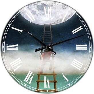 Designart Reach For the Moon Oversized Modern Wall Clock - 36 x 28 x 1