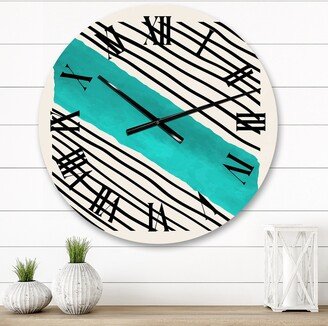 Designart 'Minimalistic Vintage Geometric Abstract VII' Mid-Century Modern wall clock