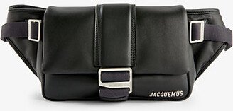 Mens Black Le Banane Bambimou Leather bum bag