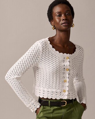 Collection crochet cropped cardigan sweater