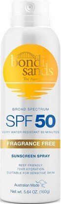 Bondi Sands Sunscreen Aerosol Fragrance Free Mist Spray - SPF 50 - 5.64oz