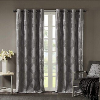 Gracie Mills Bentley Ogee Knitted Jacquard Total Blackout Curtain Panel - 50x108-AB