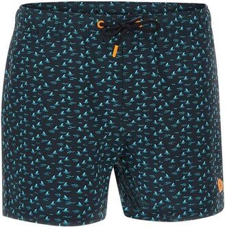 Graphic Printed Drawstring Swim Shorts-AF