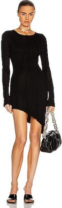 Asymmetric Long Sleeve Dress in Black