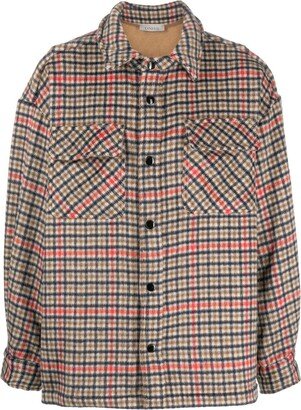 Check-Pattern Virgin Wool Jacket-AA