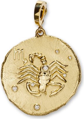 Of The Stars Diamond Large Scorpio Coin Yellow Gold Charm