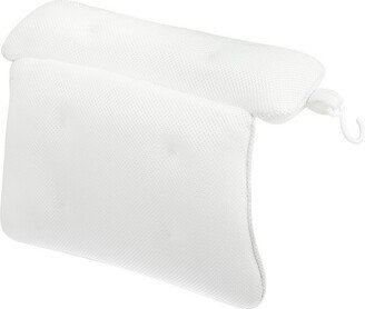 Unique Bargains Relax Bathtub Cushion Bath Pillow For Head Neck and Back With 6 Suction Cups White