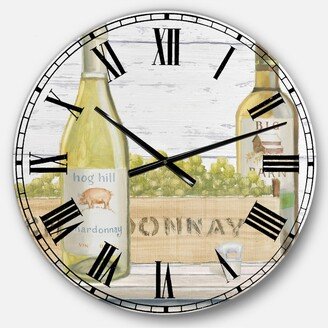 Designart Food and Beverage Oversized Metal Wall Clock