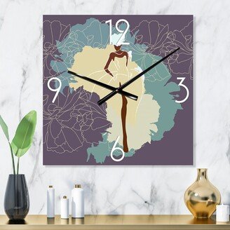 Designart 'African American Woman In Gorgeous Wedding Dress' Modern wall clock